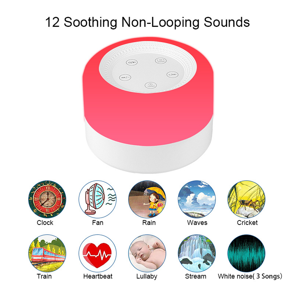 White Noise Machine Baby - Bebê branco ruído máquina chupeta luz