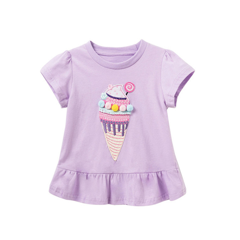 Baby Products Lotion - Sorvete infantil Bordado Tees, Meninas Tops
