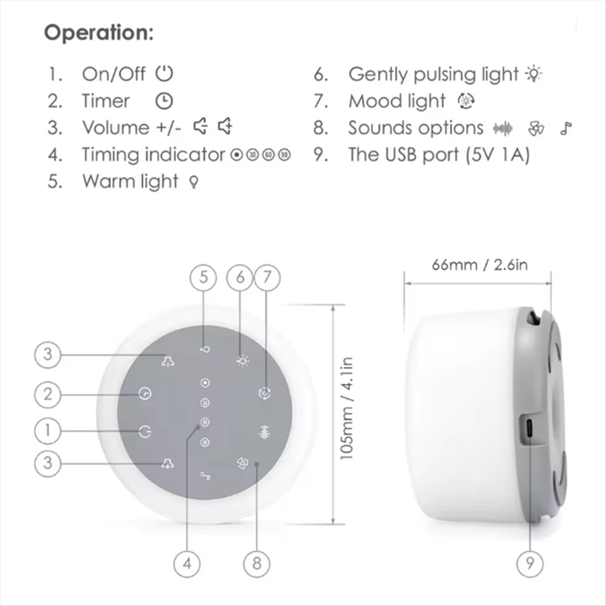 Máquina portátil de som de son - White Noise Machine Baby avaliação e preço
